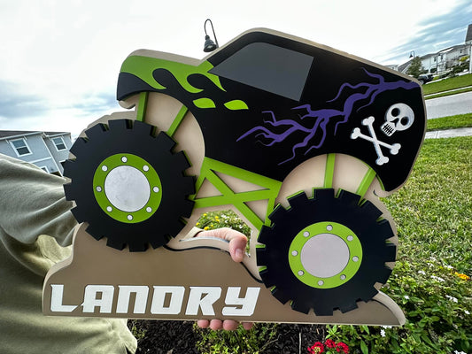 Monster Truck Personalized Sign